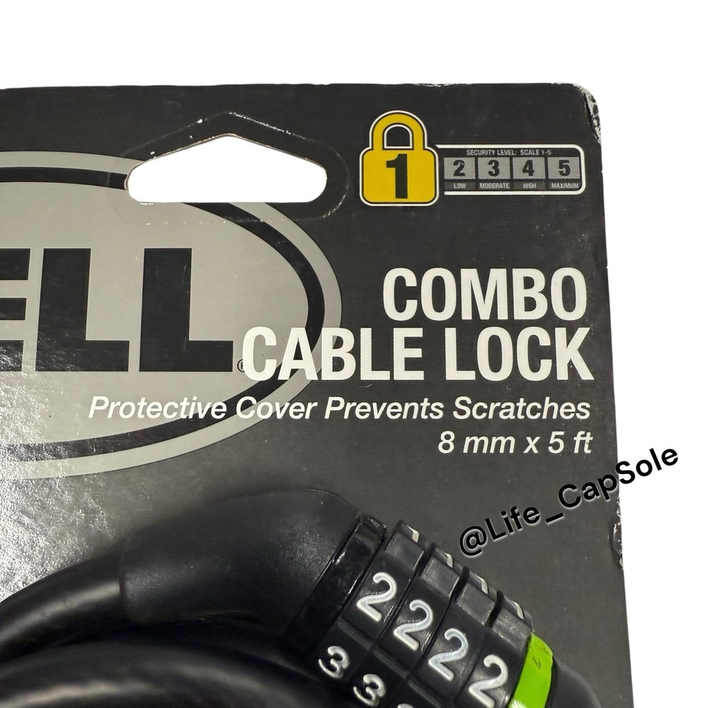BELL Bicycle Combination Cable Lock 8mm x 5' Protective‎ Cover Bike Lock D17 - Picture 3 of 6